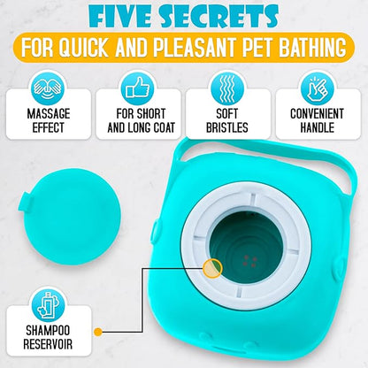 Dog Bath Brush With Soap Dispenser - Silicone Dog Scrubber For Bath Dogs Shampoo Brush Scrubber Dogs Soap Dispenser Exfoliating Shampoo Massage Brush