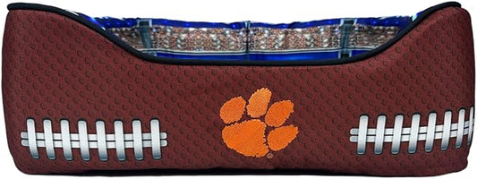 NCAA Clemson Tigers Stadium Dog Bed, Pet Pillow Bed for Dogs, Sporty Football Dog Bed and Lounge Cushion