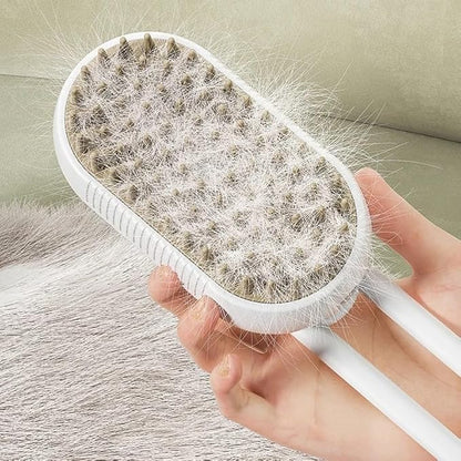 Pet Grooming Steam Brush for Dogs and Cats, Rechargeable, Soft and Comfortable, Suitable for Long/Short Hair (Rose Gold)