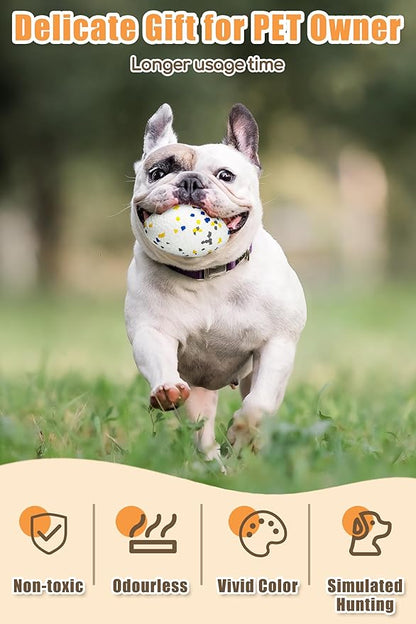 Upgrade Olive Dog Balls Rugby Toys for Aggressive Chewers, Indestructible Tennis Balls for Dogs (White)