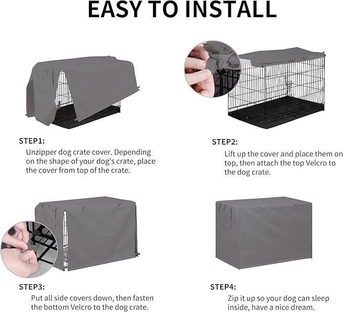 Easy-Going Dog Crate Cover 30 Inch Dog Kennel Cover for Dog, Cage Covers for Dog Crates Fit (30" Lx19 Wx21 H) Grey