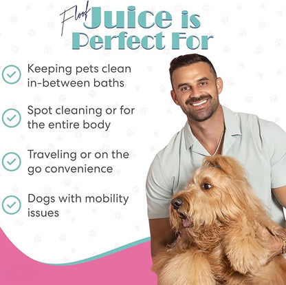 Floof Style Duo - Floof Juice and Brodie Brush - Dog Slicker Grooming Wire Brush and Conditioner and Detangler Kit Gift Set for All Coat Types; Ideal for Long Haired Dogs