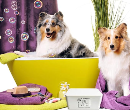 Moorfowl Woof Woof Dog Wipes Dispenser,Upgarde Size(8.2L x 4.9W x 3.9H inches),Grooming Butt Wipes Container Holder for Dog Paw