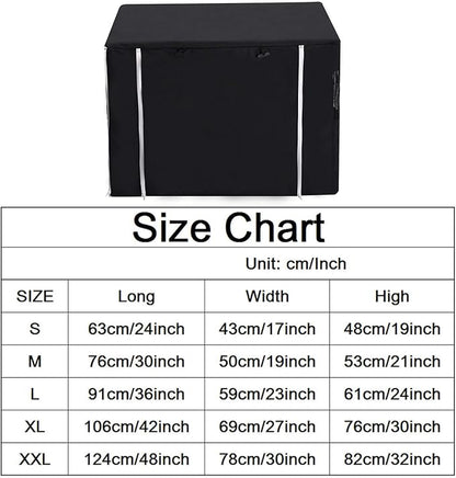 Dog Crate Cover for Wire Crates Kennel 2 Doors Heavy Duty Waterproof Windproof Soundproof Pet Cage Cover Home Decoration - Cover only - Black - Fits 30 Inch Crates