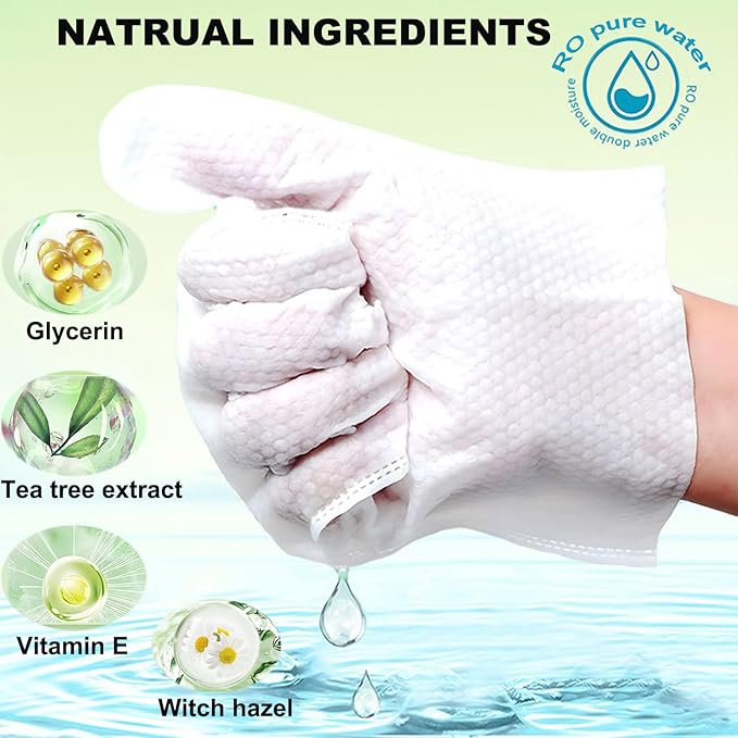 Pet Bathing Wipes for Dogs & Cats (6 Packs), Waterless Grooming Wipes for Dogs, Pet Cleaning Gloves Wipes for Daily Care and Traveling