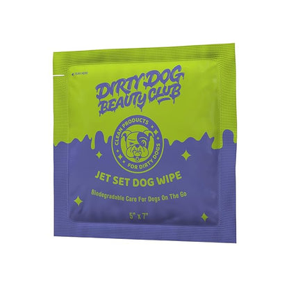 Dirty Dog Beauty Club - Jet Set Dog Wipes - Thick, Gentle, Biodegradable, Chemical Free, Alcohol Free, Soothing with Calendula and Aloe Vera - (30 Count), Unscented