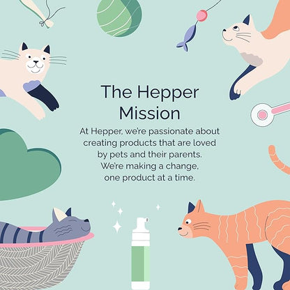 Hepper Waterless No Rinse Dry Shampoo for Dogs, Cats, and Other Pets. Dry Shampoo Foam in Only One Pump. No Rinse, No Bath, No Fuss —Just Brush. Dog/Cat Wash for The Difficult Dirty Pet