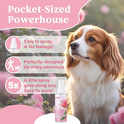 Natural Pet Cologne | Perfume For Dogs & Cats Premium Grooming Spray Long-Lasting Rose Scent Deodorizing Conditioning & Odor-Eliminating for All Coat Types