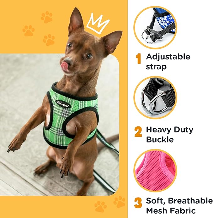 Bark Appeal Reflective Mesh Step in Harness, Large, Red