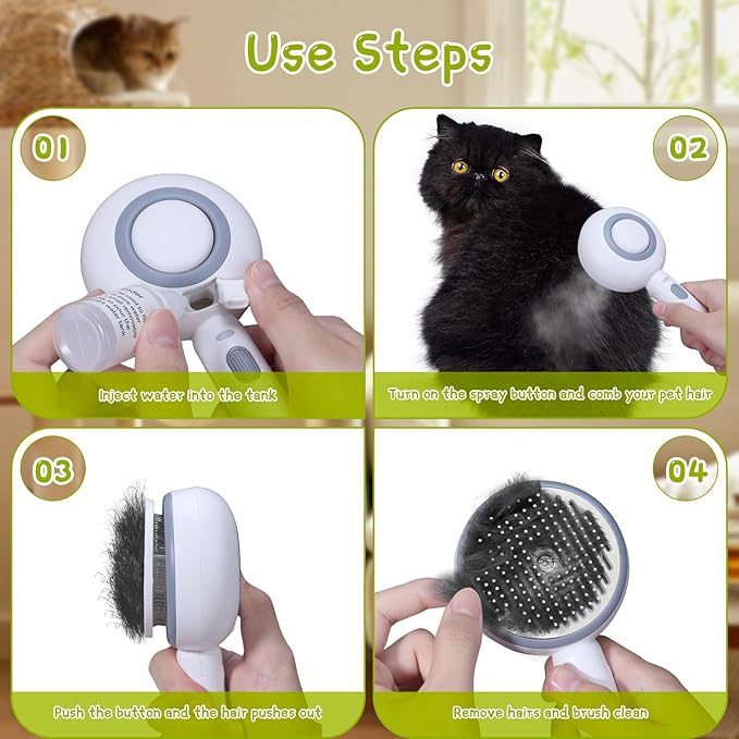 Pet Steamy Brush, White