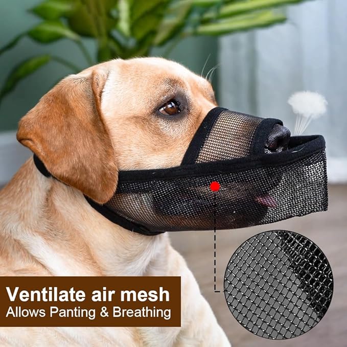 Crazy Felix Nylon Dog Muzzle for Small Medium Large Dogs, Air Mesh Breathable and Drinkable Pet Muzzle for Anti-Biting Anti-Barking Licking (XL, Grey)