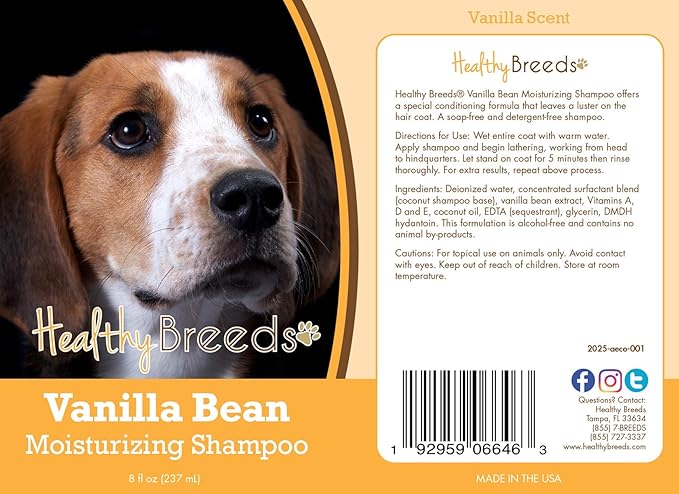 Healthy Breeds American English Coonhound Vanilla Bean Moisturizing Shampoo 8 oz