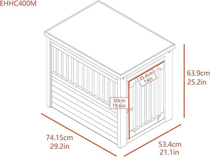 New Age Pet® ECOFLEX® Dog Crate End Table - Medium, Russet Brown, Durable Wood-Plastic Composite with Stainless Steel Latch, Easy Assembly, Fits Dogs Up to 50lbs, Compatible with Inn Place Cushion