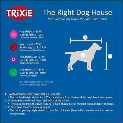 TRIXIE Natura Classic Dog House – Outside, Large, Weatherproof Sealer & Hinged Roof, Adjustable Legs
