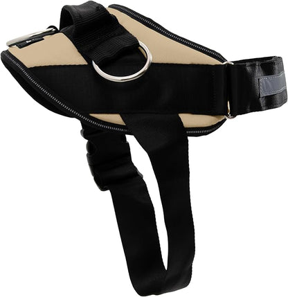 ShawnCo Essential Dog Harness, No-Pull Pet Vest with 3 Leash Clips, No Choke, Reflective, Adjustable and Padded, for Easy Walking and Training for Small, Medium and Large Dogs (Driftwood, L)