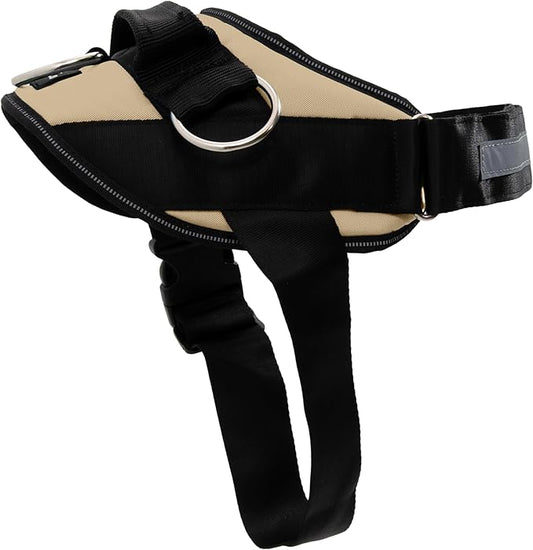 ShawnCo Essential Dog Harness, No-Pull Pet Vest with 3 Leash Clips, No Choke, Reflective, Adjustable and Padded, for Easy Walking and Training for Small, Medium and Large Dogs (Driftwood, L)