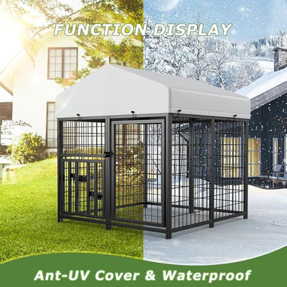 ROOMTEC Large Dog Kennel Outdoor Pet Pens Dogs Run (4'L x 4'W x 4.25'H)