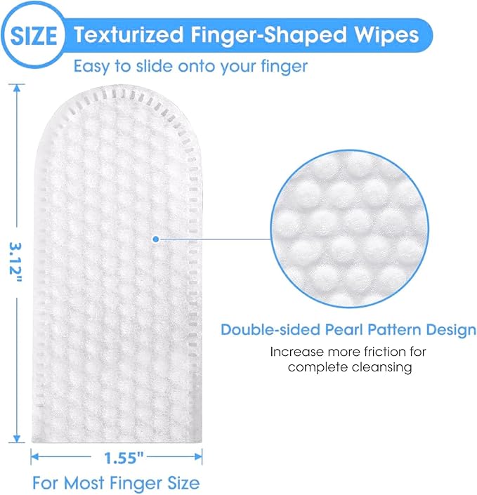 Dog Dental Care Finger Wipes - Teeth Cleaning Finger Wipes for Dog & Cats - Tooth Brushing Kit Dental Wipes for Dog - Reduces Plaque & Freshens Breath (Unscented) 50 Counts