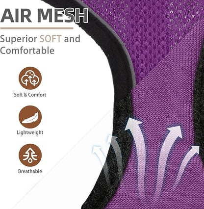 PUPTECK Soft Mesh Dog Harness and Leash Set Pet Puppy Cat Comfort Padded Vest No Pull Harnesses, Solid Purple, S