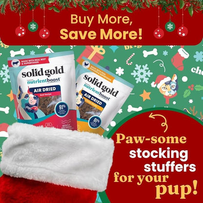 Solid Gold Air Dried Dog Food Toppers for Picky Eaters - Healthy Dog Treats Made with Real Chicken to Serve as Meal Topper or Dog Treat - Supports Muscle Growth, Immunity, and Healthy Digestion - 4 oz