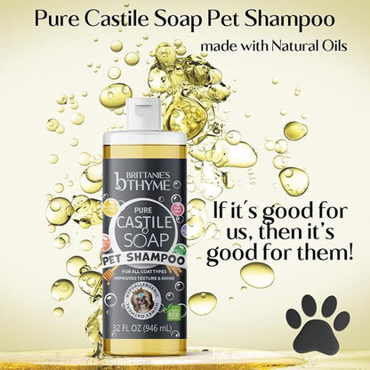 Brittanie's Natural Itchy Skin Relief Shampoo + Conditioner for Dogs & Cats | Honey & Oatmeal Oils | for Allergies and Itching | Deodorizes, Moisturizes & PH Balanced (32oz 2 Pack)