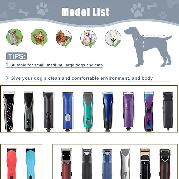 Wide Blades for Dog Grooming Blades Compatible with Andis,Oster A5,Wahl km10 Dog Clippers Stainless Steel Blades Blades for Animal Dog,Cat,Horse, (#7FW(3.2mm)/2PCS)