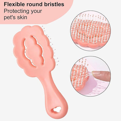 Cloud Shape Small Dog Grooming Brush - Soft Pin Brush for Gentle Detangling & Massage Puppy Hair Comb for Maltese, Shih Tzus, Yorkies, and Puppies, Pink