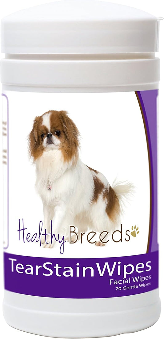 Healthy Breeds Japanese Chin Tear Stain Wipes 70 Count