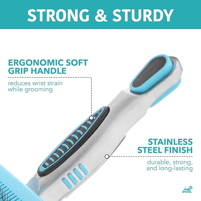 Ergonomic Pivoting Slicker Brush for Medium Dogs - Self Cleaning and Shedding Control for Loose Hair and Mats