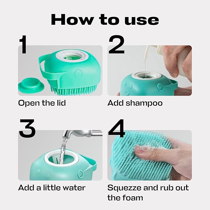 Pet Grooming Bath Massage Brush for Dogs and Cats – Perfect for Bathing and Shedding
