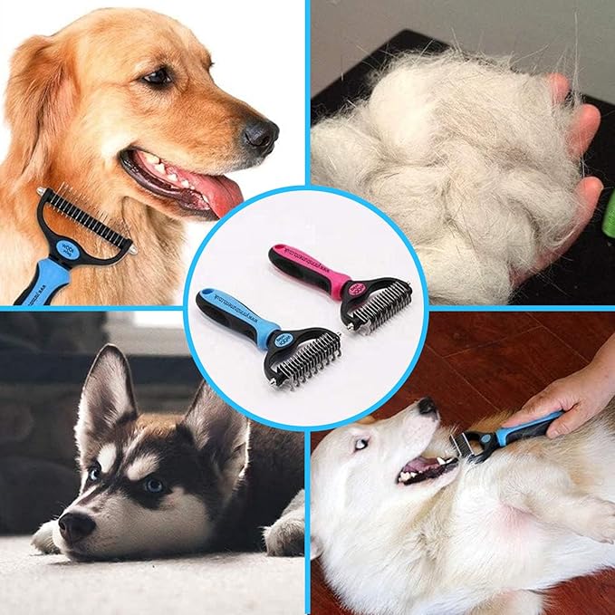 YNR Pet Cat Dog Horses Hair Fur Shedding Trimmer Grooming Dematting Rake Deshedding Comb Brush Tool Kit