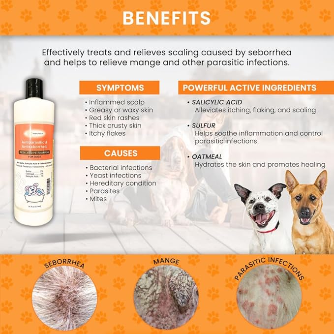 Skin & Coat Care Combo - Lime Sulfur Dip 16 oz + Antiparasitic & Antiseborrheic Dog Shampoo 16 oz
