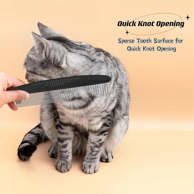 PROBUSINES-Double-Sided Pet Undercoat Rake Dehairing Undercoat Rake For Dogs And Cats - Extra Wide Dog Grooming Brush, Reduce Hair Removal By 95% Pet Stainless Steel Comb Combination