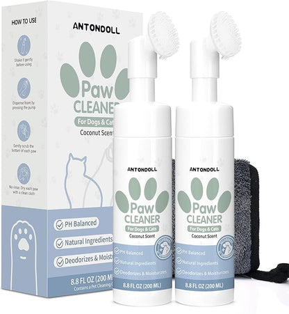 Paw Cleaner for Dogs - Clean Paws No-Rinse Foaming Cleanser for Dogs & Cats Small Large Medium Breed Dog Paw Foot Washer Grooming Supplies for Pet Care 2pcs