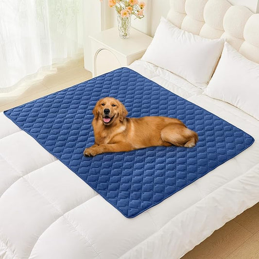 Smiry Waterproof Dog Blanket, Soft Dog Bed Cover Pet Blanket, Reversible Couch Cover for Dogs Washable, Pet Couch Covers for Sofa Furniture Protector for Puppy Cat (40x50 Inch, Navy/Blue)