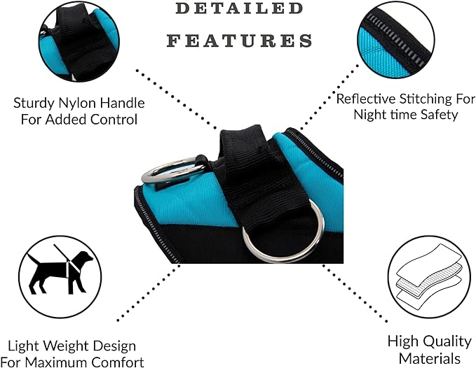 ShawnCo Essential Dog Harness, No-Pull Pet Vest with 3 Leash Clips, No Choke, Reflective, Adjustable and Padded, for Easy Walking and Training for Small, Medium and Large Dogs (Stars and Stripes, XL)
