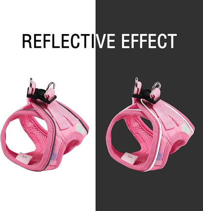 YIMEIS Dog Harness and Leash Set, No Pull Soft Mesh Pet Harness, Reflective Adjustable Puppy Vest for Small Medium Large Dogs, Cats (Tie-dye Pink, Medium (Pack of 1)