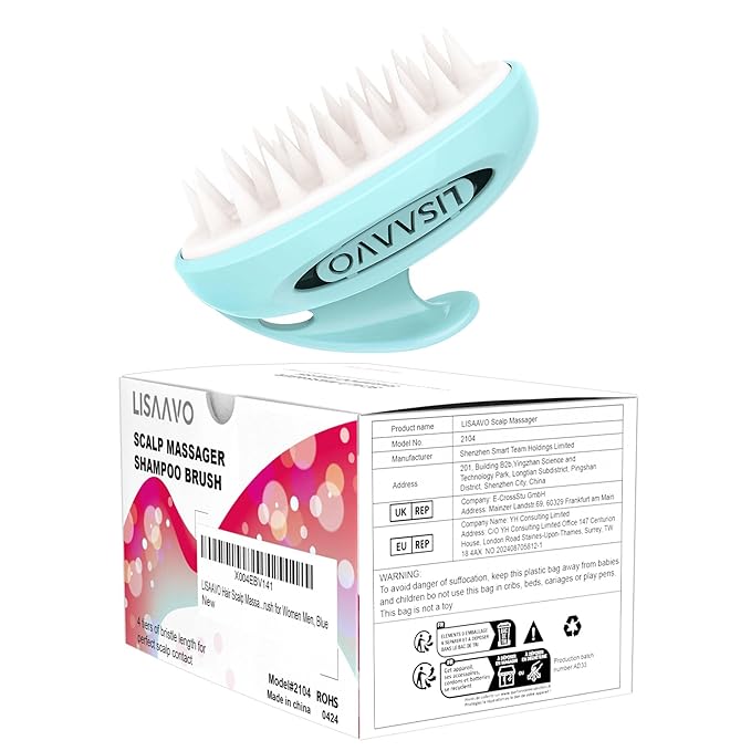 Pet Grooming Brush for Long & Short Hair Dogs Cats,Multi-purpose silicone massage & bath brush for pets,promotes shiny coats,Blue