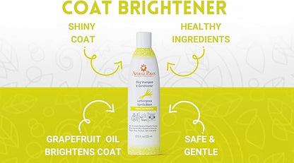 Dog Shampoo – Cleansing Wash, Conditioning, Moisturizing – Healthy Ingredients – Aromatic Grooming Puppy Shampoo – Tearless Cleaner, Lemongrass Vanilla Bean 13.5 oz