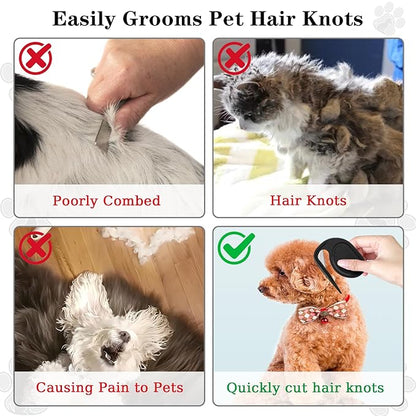 Multifunctional Pet Grooming Tool - Knotting Comb for Cats and Dogs, Hair Removal Tool for Loose and Knotted Fur, Knot Remover and Opener