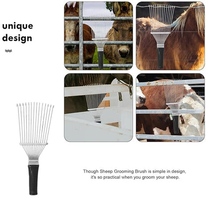 Yardwe Horse Dematting Brush Rake Comb Pet Comb Rake Comb Grooming Brush Hand Undercoat Scrubber Pet Combing Kit for Horses Grooming Rake Dogs Dog Rake