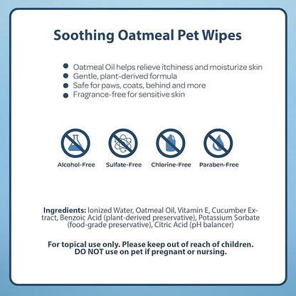Best Pet Supplies Pet Wipes for Dogs - Dog Wipes Cleaning Deodorizing, for Coats, Ears, Paws - Soothing Oatmeal, 400 Count