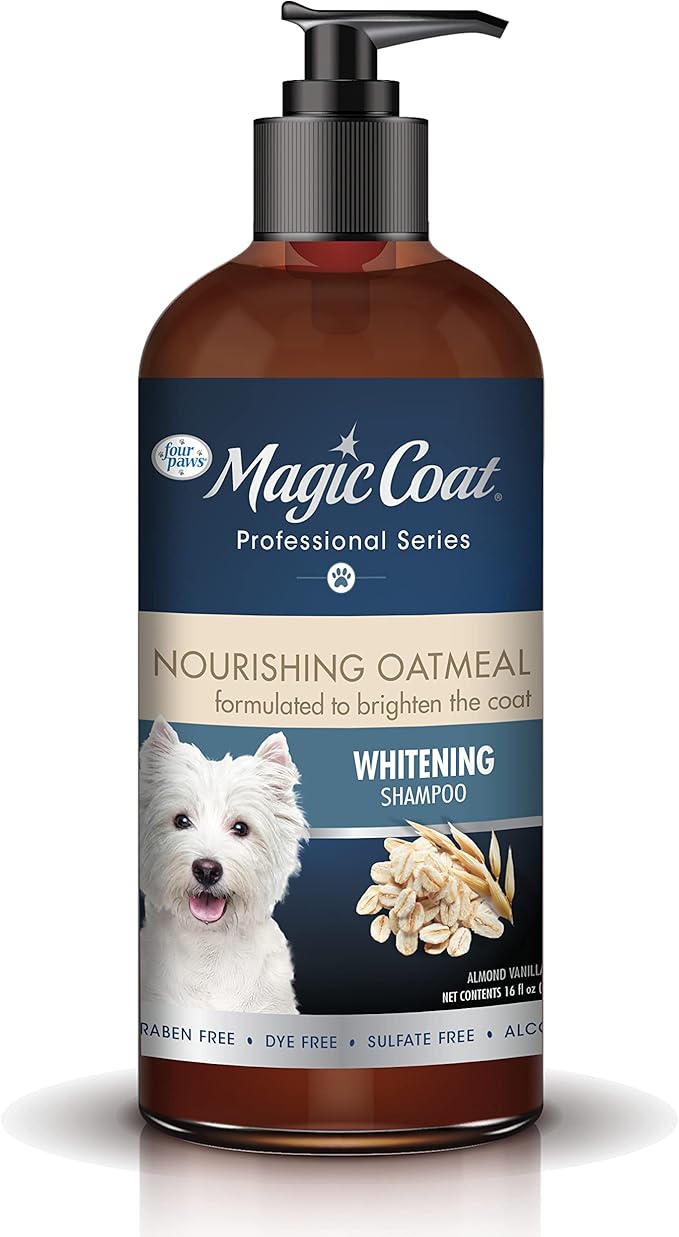 Four Paws Magic Coat Professional Series Nourishing Oatmeal Dog Whitening Shampoo, 16 oz.