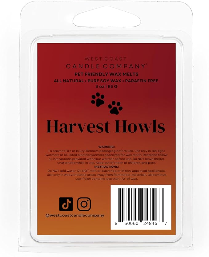 Harvest Howls Pet Odor Eliminator - All Natural, Non-Toxic, Pure Soy Wax Melts - Dog & Cat Safe, Veterinarian Approved