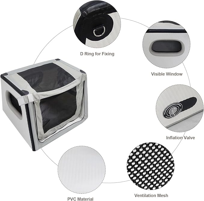 Collapsible Dog Crate - Portable Dog Travel Crate Kennel for Medium Dogs, Soft Sided Folding Dog Crates Indoor, Outdoor 31’’Lx35’’Wx25’’H