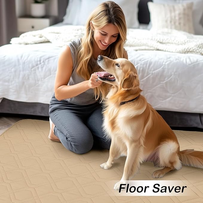 hyha Waterproof Dog Bed Blanket, Soft Dog Bed Cover Pet Blankets, Washable Couch Sofa Cover for Dogs, Reversible Pet Sofa Covers for Furniture (40x50 Inch, Camel/Beige)