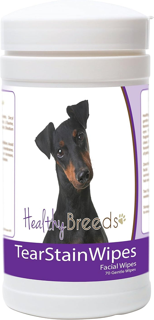 Healthy Breeds Manchester Terrier Tear Stain Wipes 70 Count