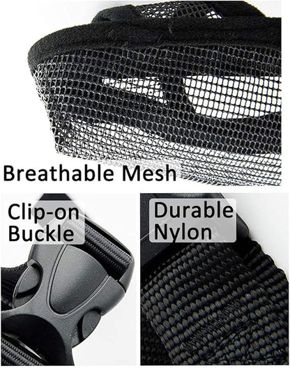 Crazy Felix Nylon Dog Muzzle for Small Medium Large Dogs, Air Mesh Breathable and Drinkable Pet Muzzle for Anti-Biting Anti-Barking Licking(Black,L)