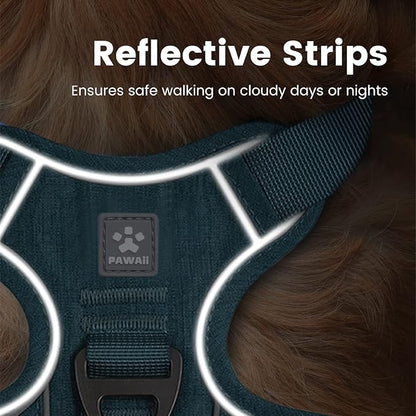 Pawaii Dog Harness for Small Dogs, Dog Harness with Pet ID Tag, No Choke Dog Harness, Adjustable Soft Padded Pet Vest with Easy Control Handle