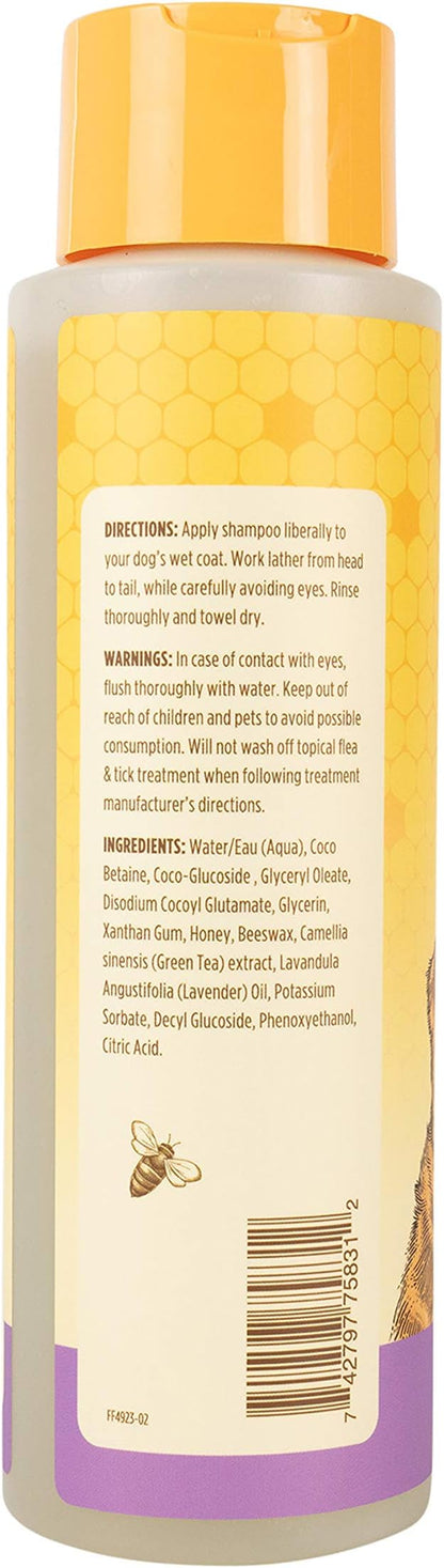 Burt's Bees for Pets Calming Dog Shampoo with Lavender and Green Tea, 95% Natural Origin Formulas, Soothing Canine Cleanser - Gentle Wash, 16 oz